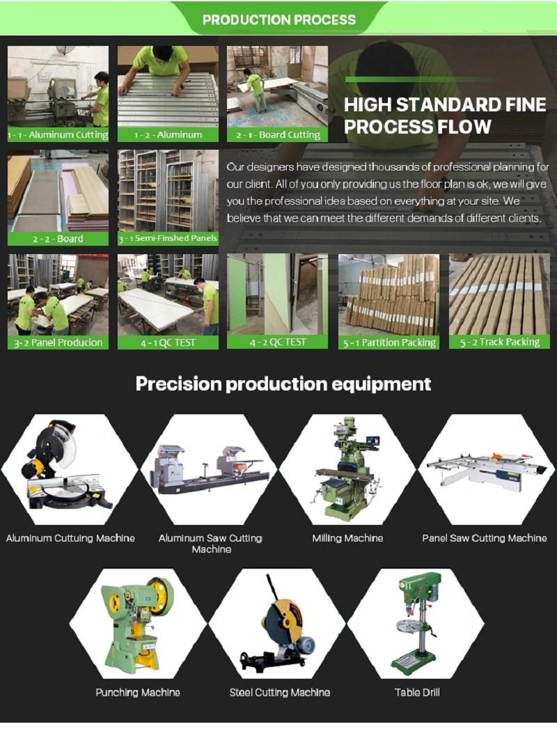 Aluminum Sliding Movable Partition Wall Profiles, Tracks and Accessories