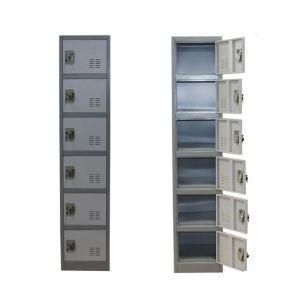 Low Price Bedroom Wardrobe Design 6 Door Double Color Steel Office Locker