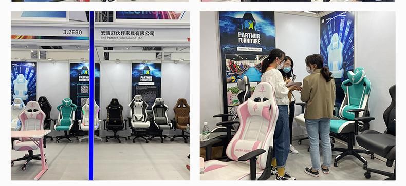 Partner Hot Selling Cheap Ergonomic Gamer Office Chair Racing PU + Velvet Fabric Cover Gaming Chair