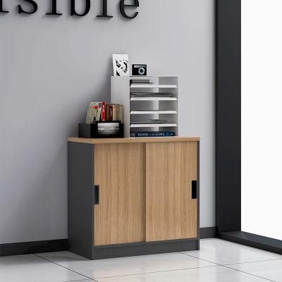 Classic Cheap Cherry File Cabinet Modern Furniture Home Bookcase Bookshelf Sliding Door Short Cupboard