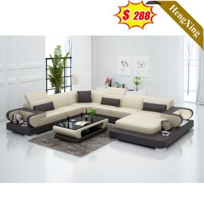 Foshan Factory Simple Design U Shape Sofa Set Wooden Frame PU Leather Recliner Sofa