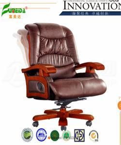 Swivel Leather Executive Office Chair with Solid Wood Foot (FY1032)