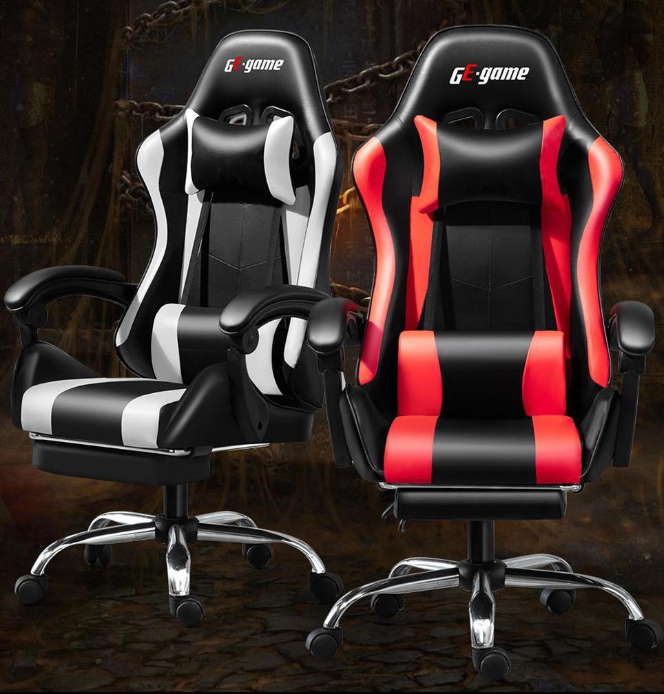 PC Silla Gamer Chair PU Leather Gaming Chair with Footrest