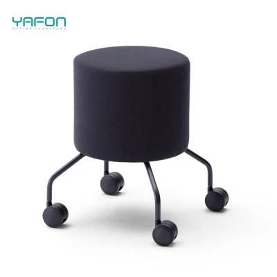 Modern Linen Ottoman Stool Fabric Cover Round Ottoman