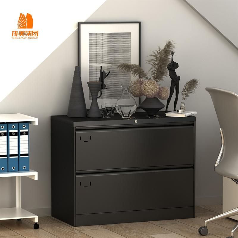 White Three-Layer Large-Capacity Metal Filing Cabinet.