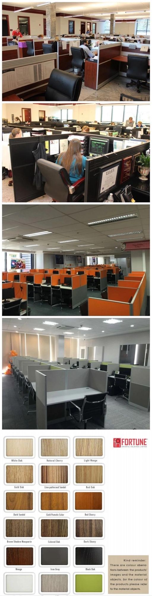 Large Space Priviate U Shape Cubicles Sound Prooffor Call Center Office Workstation