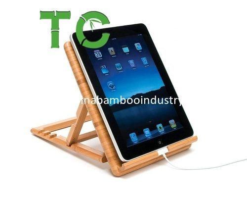 Wholesale High Quality Bamboo Expandable Book Stand Tablet Holder Adjustable Kindle Stand