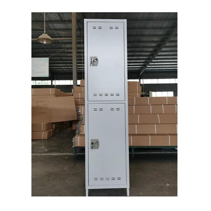 Fas-010 Kd Steel Furniture Metal Locker Cabinet 2 Doors for Gym Steel Clothes Storage Locker