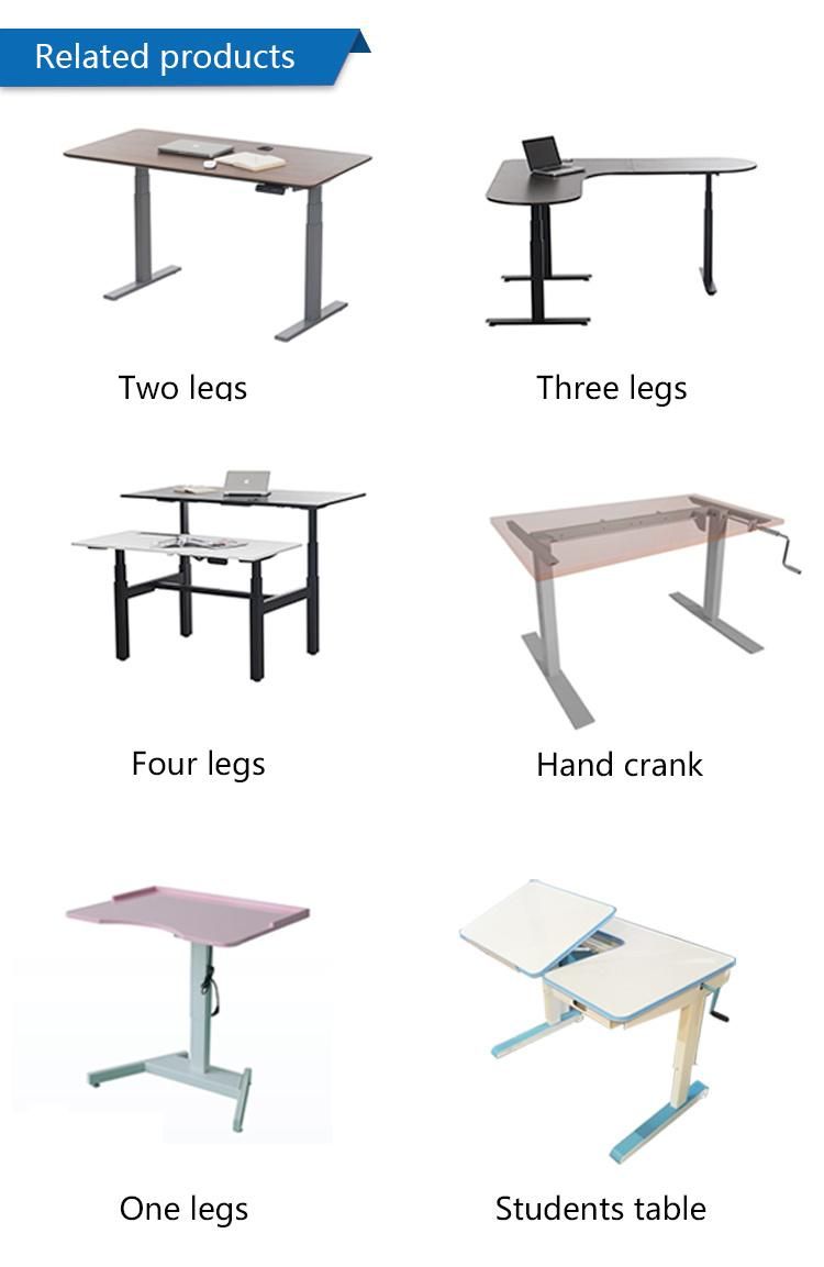 Furniture Manual Height Adjustable Standing Office Hand Crank Sit to Stand Desk