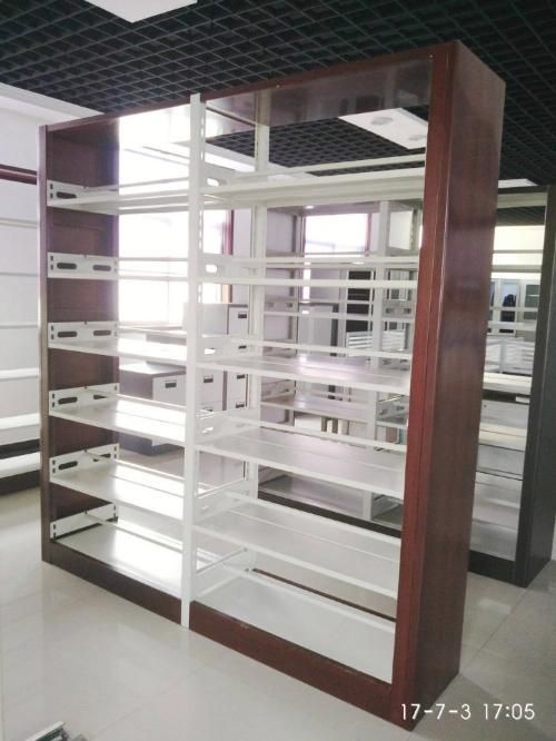 Fas-064 Universal Library Furniture Double Side Bookcase Metal Book Shelf