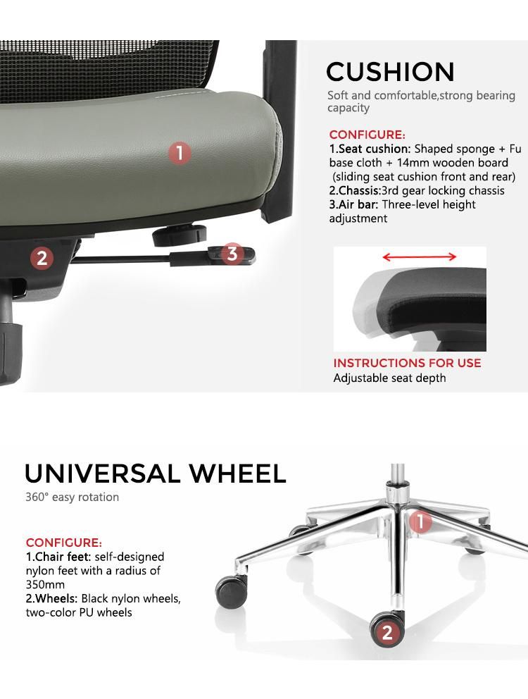 Wholesale Fabric Massage Recliner Furniture Revolving Swivel Visitor Component Mesh Ergonomic Office Chair