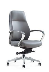Grey MID Back Fix Armrest Aluminum Manager Swivel Chair with Castors