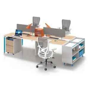 New Durable Office Desk Partition 4 Person Straight Workstation Desk
