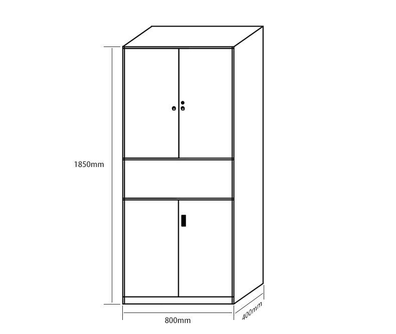 Full Height Metal Code Lock Office Storage Cabinet Steel Cupboard