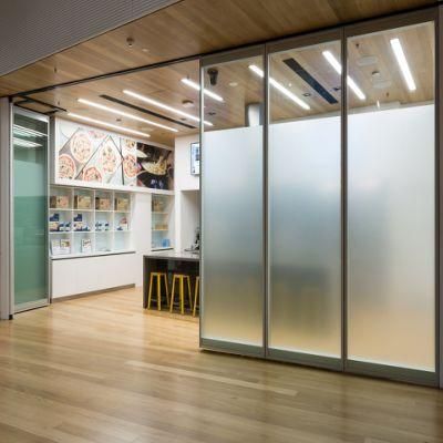 Glazed Partitions Office Partition Walls Electrically Operated Movable Glass Sliding Wall