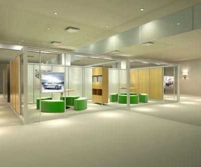 12mm Thickness Tempered Glass Aluminum Frame Demountable Partition Walls for Office