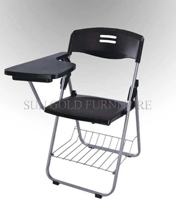 High Quality Folding Chair Office Training Room Chair Stackable Student Mesh Chair with Writing Pad