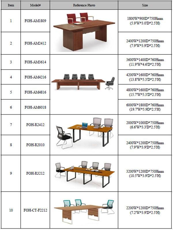 Metal Frame Wood Office Boardroom Table