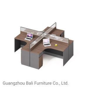 Modern Melamine Office Furniture 4 Person Operable Wall Cubicles Office Screen Workstation (BL-WN06L3007)