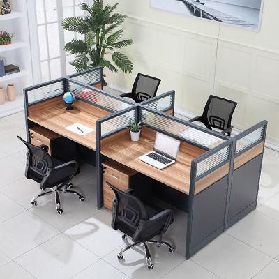 Modern Type MFC Panel Cubicle Office Table 4 Seater Office Workstation