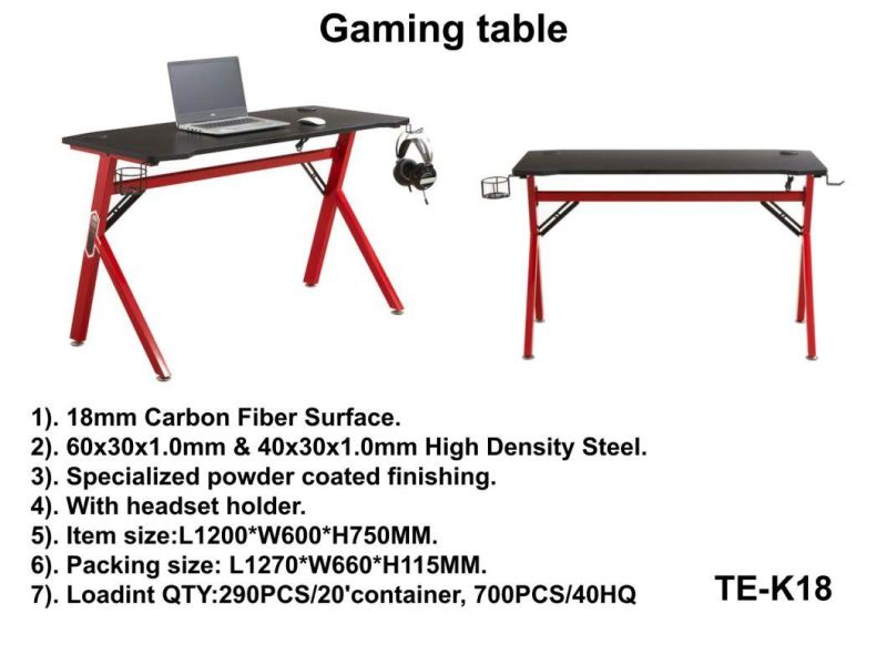 Gaming Desk Office Computer Table PC High Quality Powder Coating Desk Home Furniture