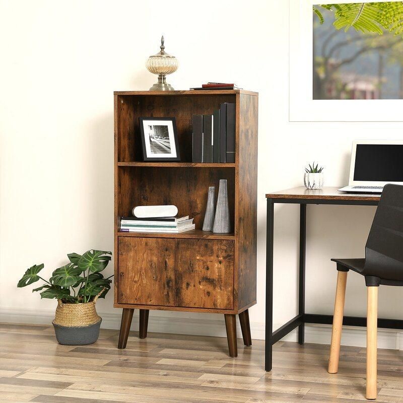 Rustic Brown Bookcase Bookshelves Book Storage for Home Office Living Room