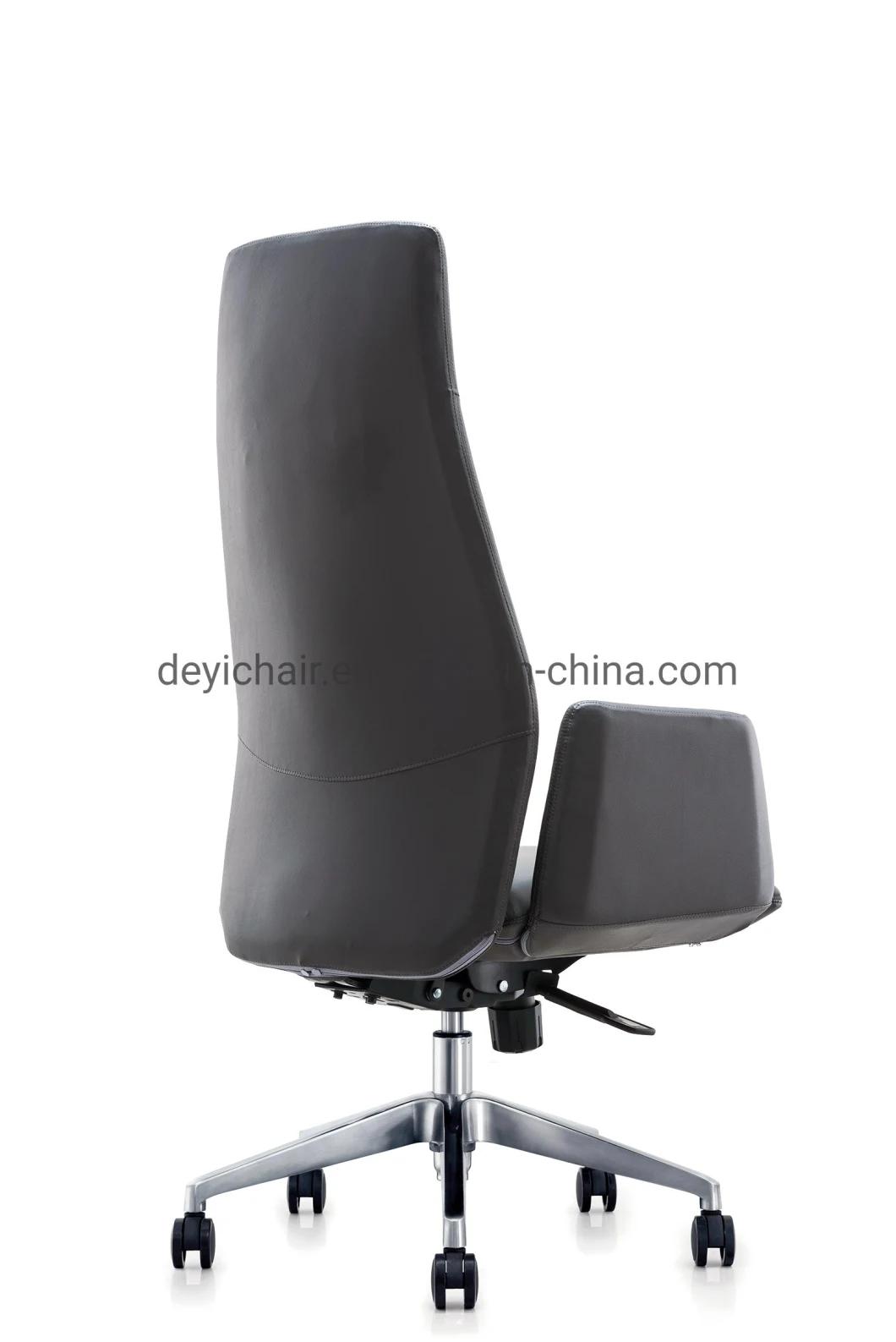 Aluminum Base PU Castor Chromed Finished Gas Lift High Back Style PU/Leather Upholstery for Seat and Back Chair