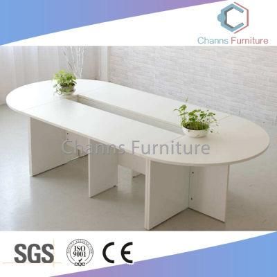 Commercial White Meeting Table Wood Ellipse Conference Desk (CAS-MT31410)