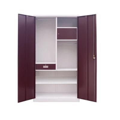 Indian Large Wardrobe Armoires Made in China Office Furniture with Mirror Industrial Metal Wardrobes
