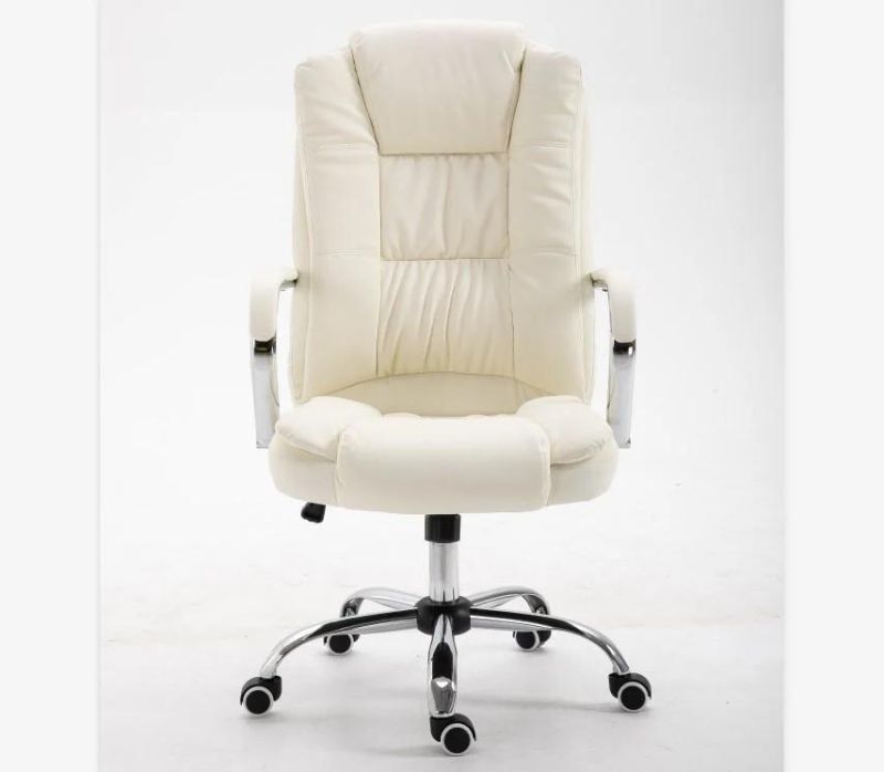 White PU Leather High Back Office Chair