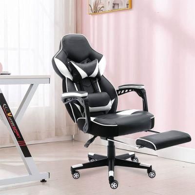 Leather Silla Gamer Seat Reclining Gaming Chair with Footrest