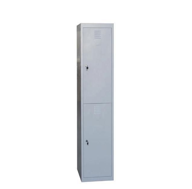 Gdlt 2 Doors Steel Customized Locker Vertical Metal Wardrobe with Hanging Rod