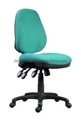 Green Color Fabric Upholstery Soft Foam Seating Middle Back Functional Mechanism Nylon Base Office Chair