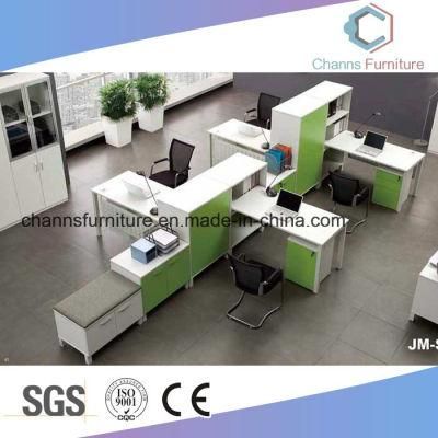 Four Seats Manager Table Wooden Workstation with Cabinet
