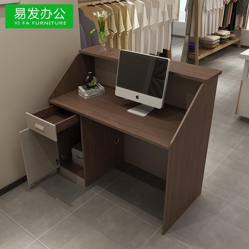 Modern Design MDF Wooden Cashier Cash Register Money Counter Reception Desk