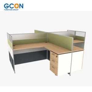 Modern Office Furniture Desk 4 Person Wooden Office Workstation