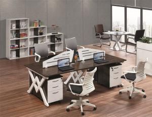 Fashionable 4 Seats N Partition Melamine Veneer Workstation for Office Project