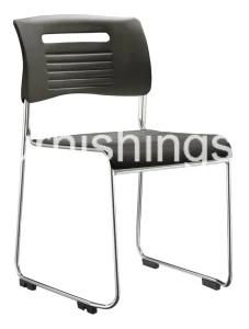 Black Plastic Metal Leg Simple Design Dining Chair
