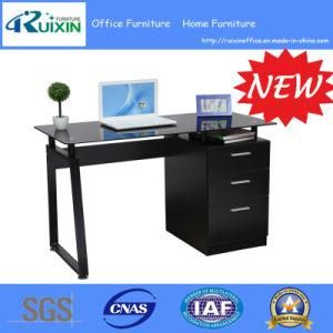 2015 Hot Sale Glass Executive Table with Wood Pedestal (RX-D1034B)