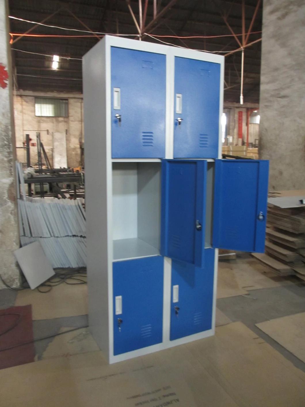 Metal 6 Door Locker Cabinet Wardrobe Office Furniture