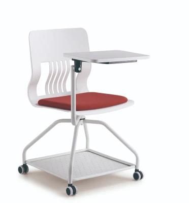 Manufacturers Supply 2021 New Design Home Office Furniture Rotatable School Office Conference Training Chair with Writing Table Office Chair