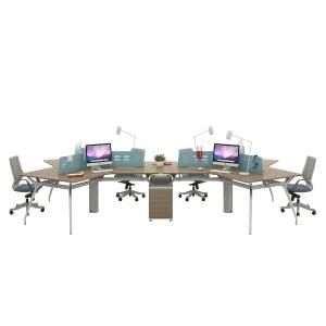 New Design 120 Degree 6 People Seater Workstation Office Desk