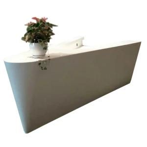 Hotel Reception Design Luxury Design Artificial Stone White Reception Desk High-End White Solid Reception Desk