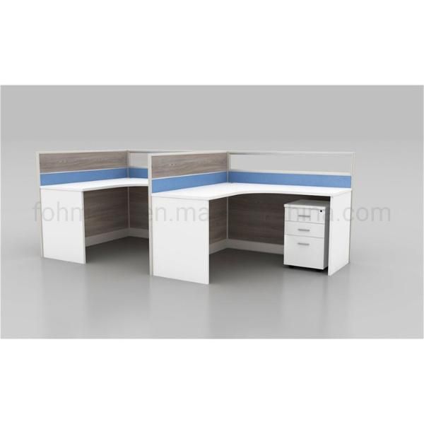 2 Seat L Shape Office Workstation with Aluminum Frame