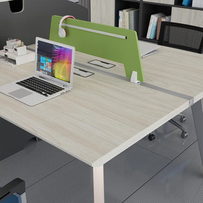 Multi-Functional Office Melamine Partition 2 Seats Staff Work Station with Storage