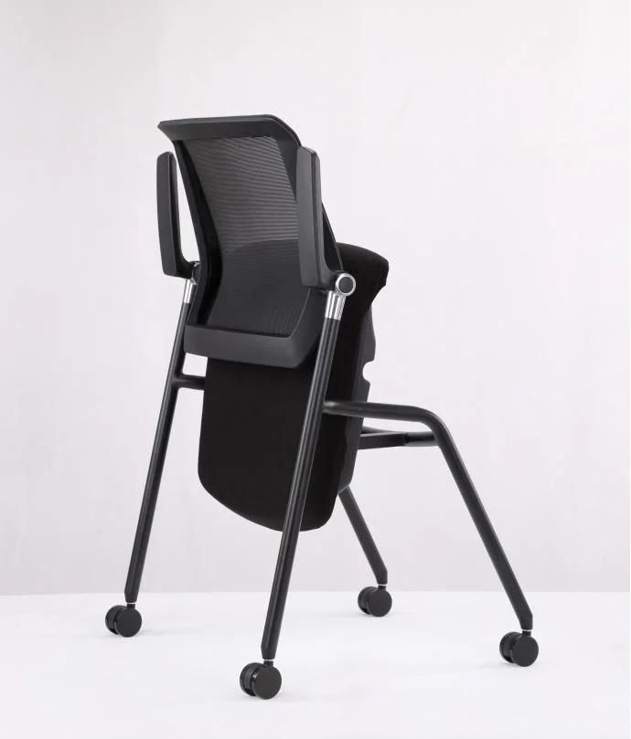 Mesh Back Plastic Flipped Stackable Training Staff Home Office Chair with Seat Slide