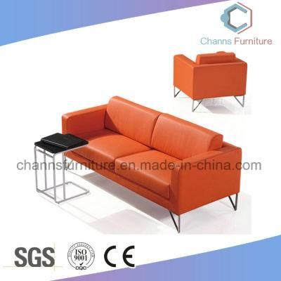 Modern Orange Leather Furniture Office Sofa