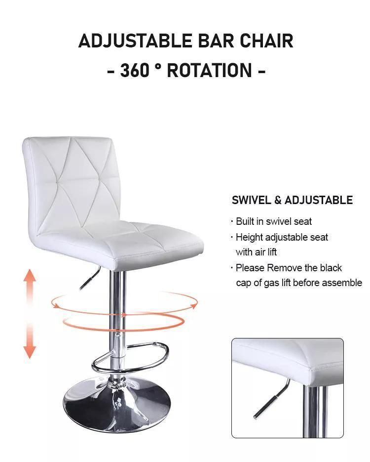 Black High Swivel Back Bar Chair for Hotel