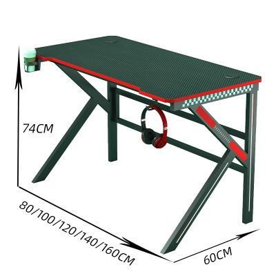 Elites K Shaped Table Leg Stable Structure Black Computer Table Gaming Desk for Sale