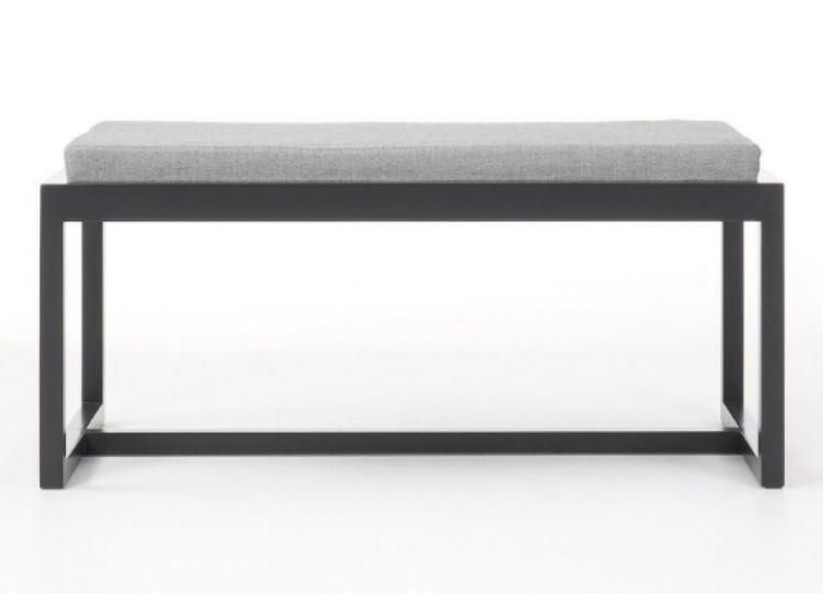 Household Indoor Nordic Style Durable Textile Bench Metal Legs Chair